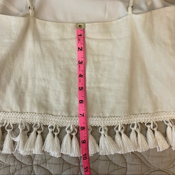 Club Monaco | Cropped Linen Tassel Camisole — White | XS - Picture 11 of 11